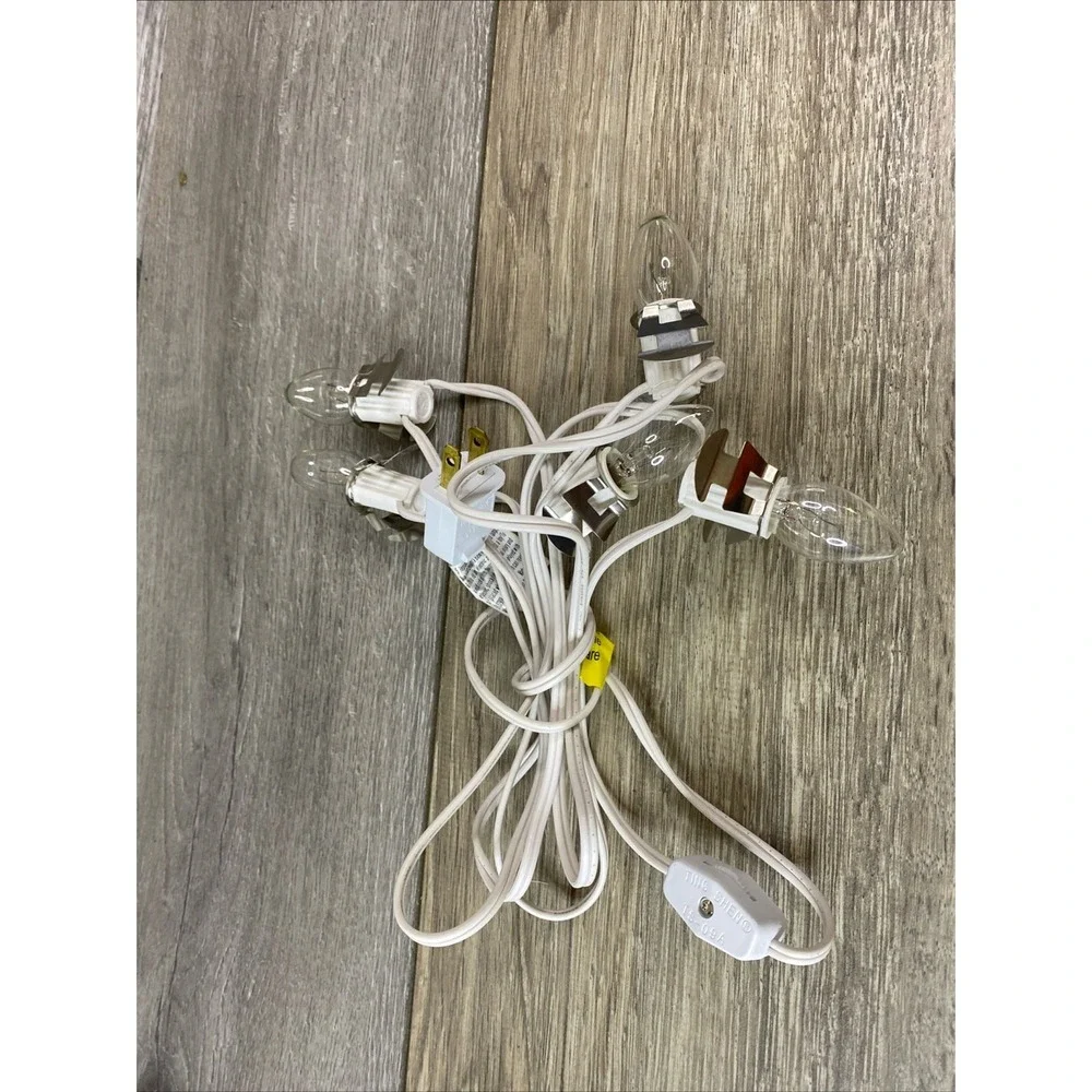 Ting Shen 6 Light String Replacement Cord White OS Excellent C7 Village Clips‎